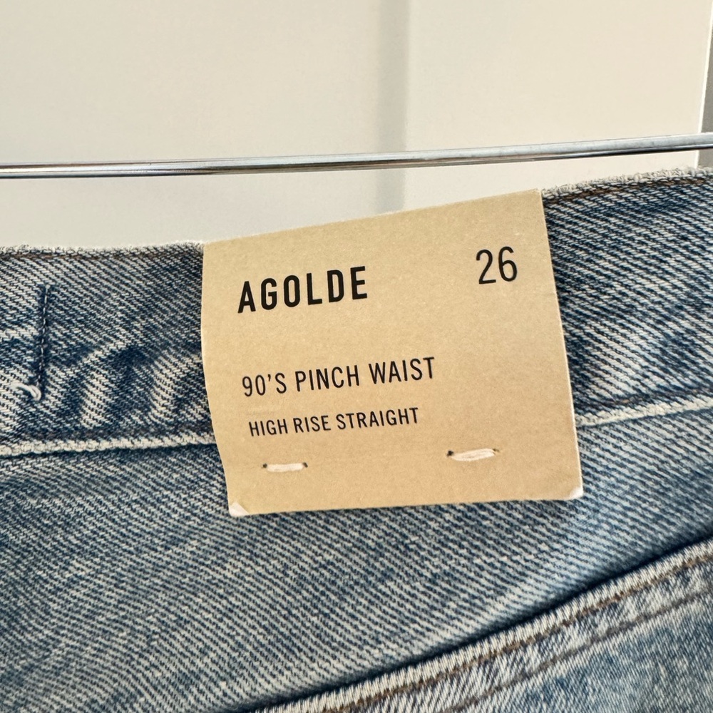 Agolde High Rise 90's Pinch Waist Jeans - Light Blue
